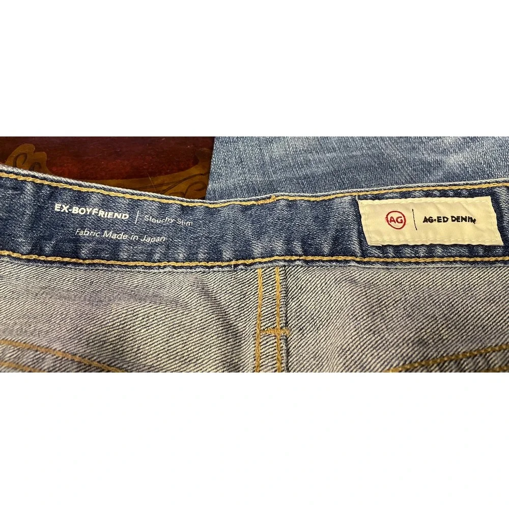 AG Adriano Goldschmied Ex Boyfriend Slouchy Slim Distressed Ankle Jeans Size 28R